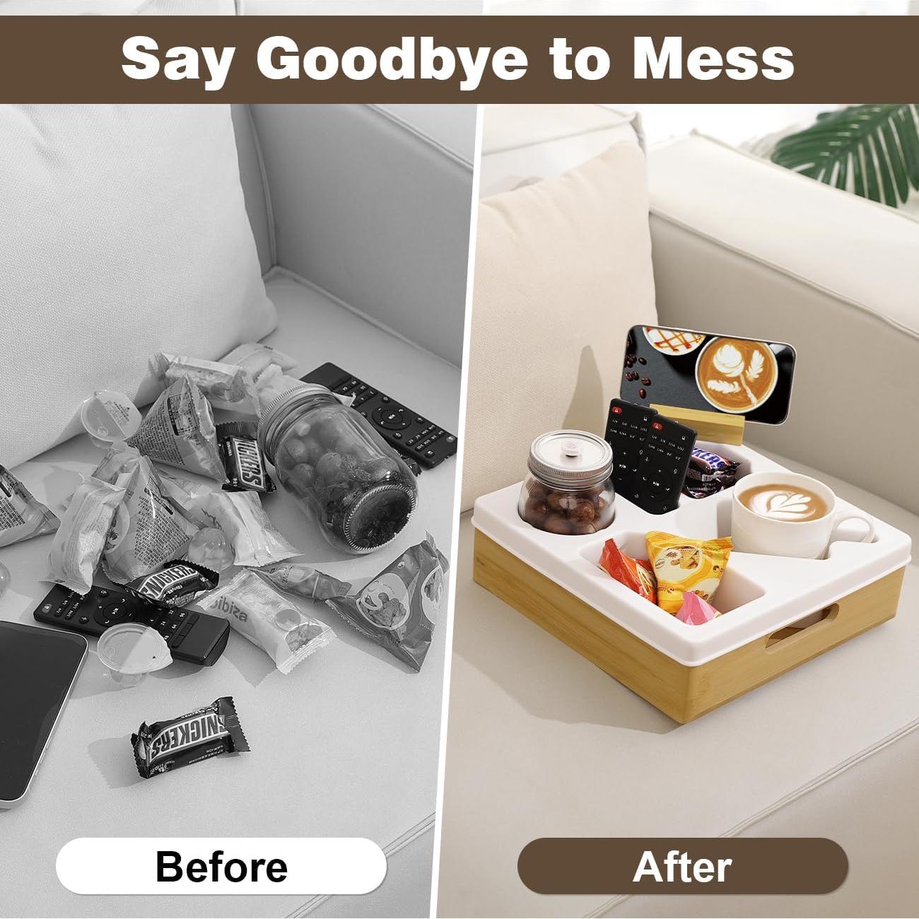 Bandeja organizadora Kssiaz para tazas y teléfono, blanca