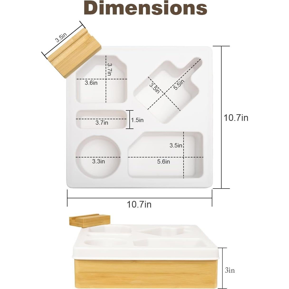 Bandeja organizadora Kssiaz para tazas y teléfono, blanca