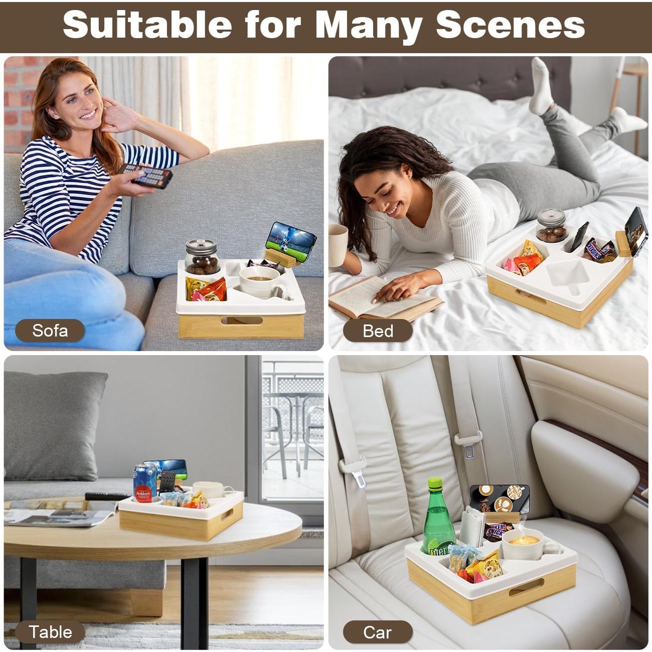 Bandeja organizadora Kssiaz para tazas y teléfono, blanca