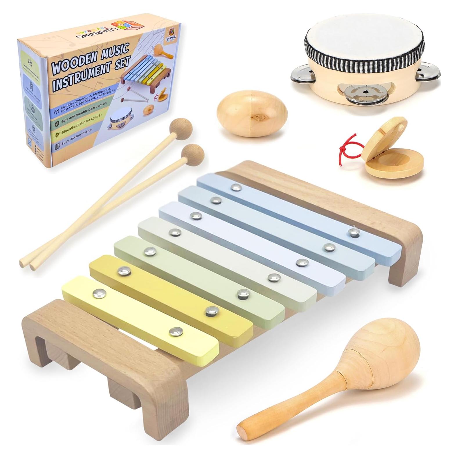 Conjunto de Instrumentos Musicales de Madera L Learning Toy Boxes
