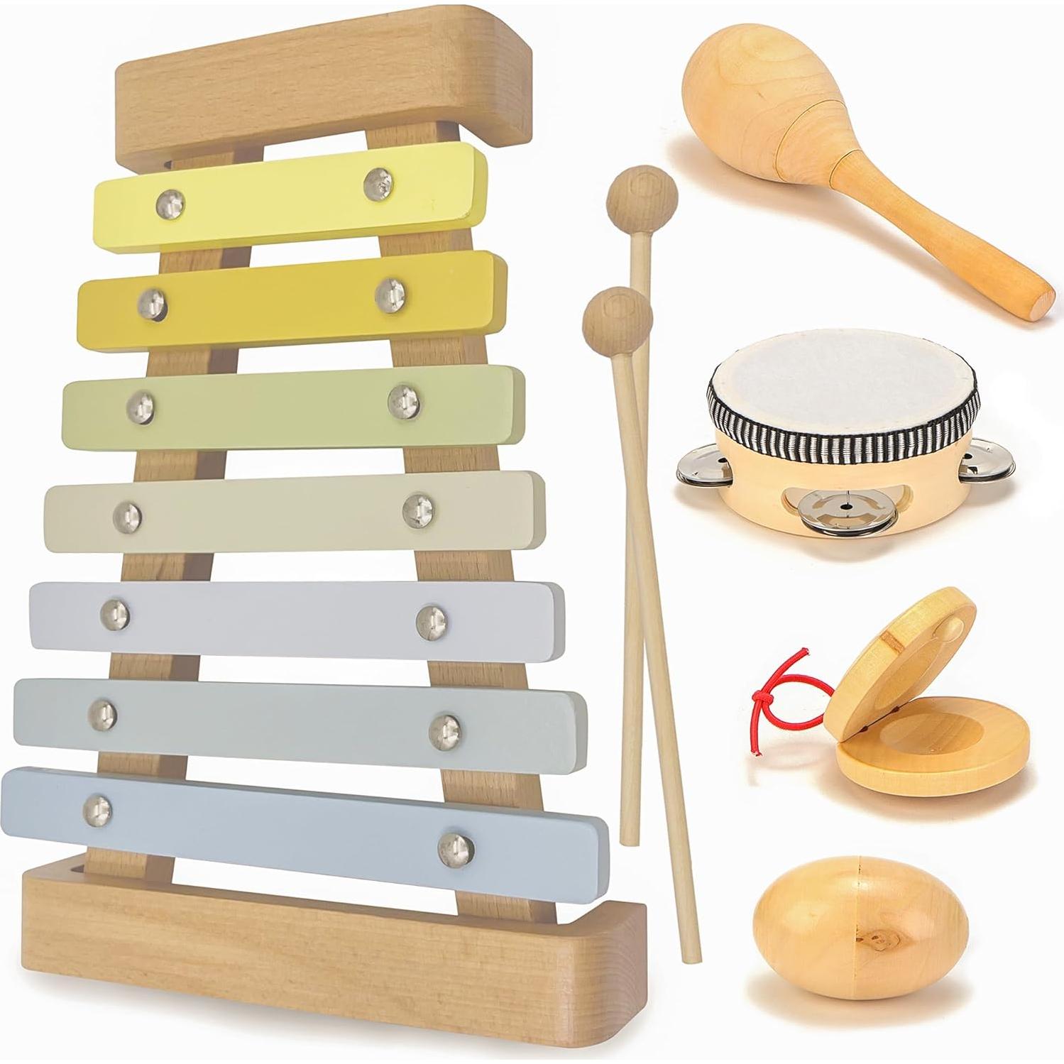 Conjunto de Instrumentos Musicales de Madera L Learning Toy Boxes