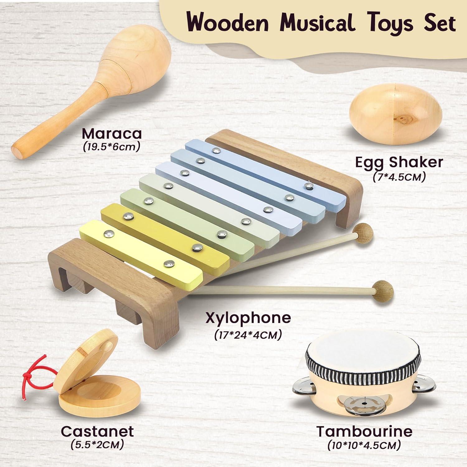 Conjunto de Instrumentos Musicales de Madera L Learning Toy Boxes