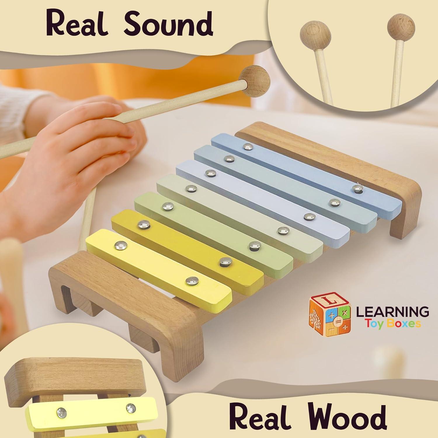 Conjunto de Instrumentos Musicales de Madera L Learning Toy Boxes