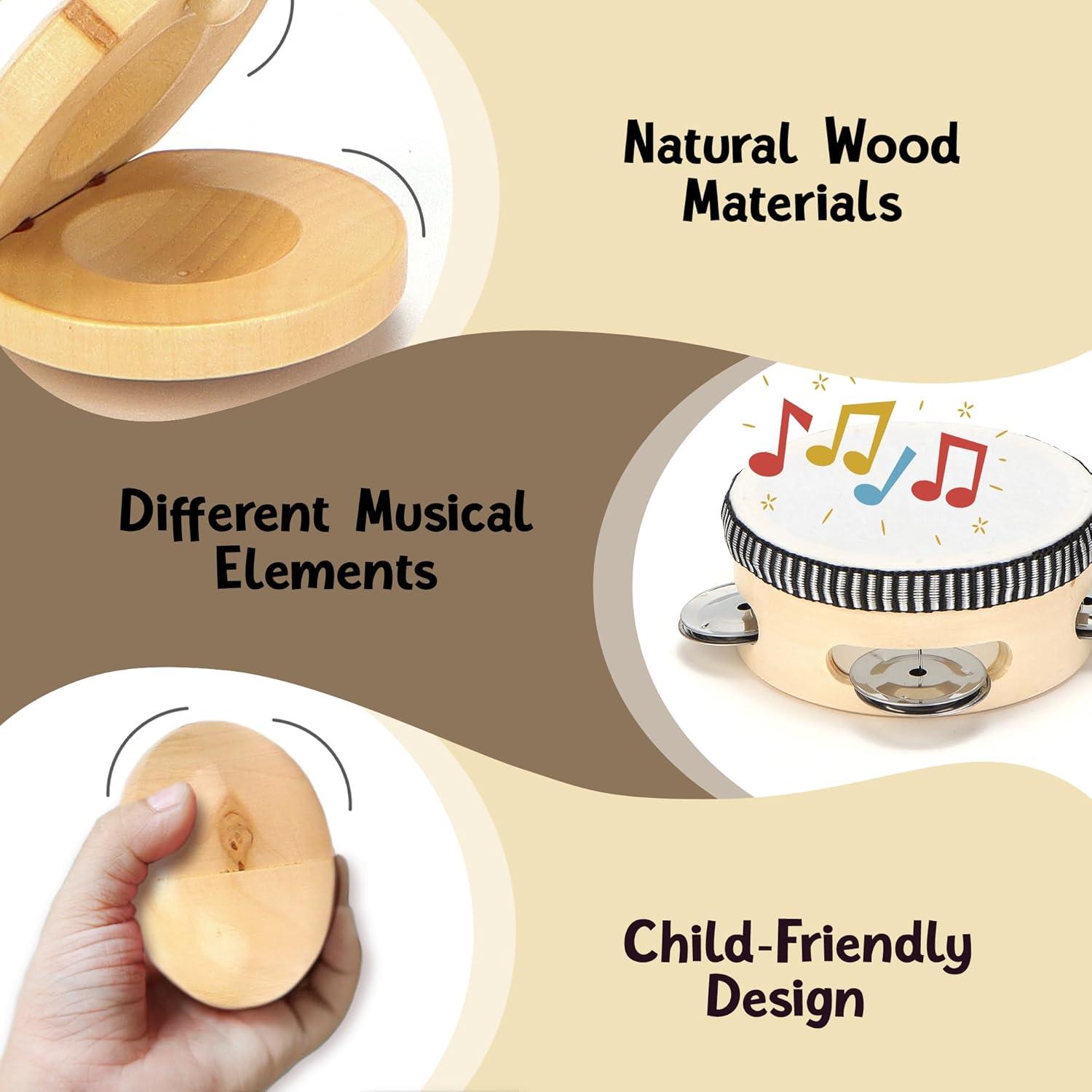 Conjunto de Instrumentos Musicales de Madera L Learning Toy Boxes