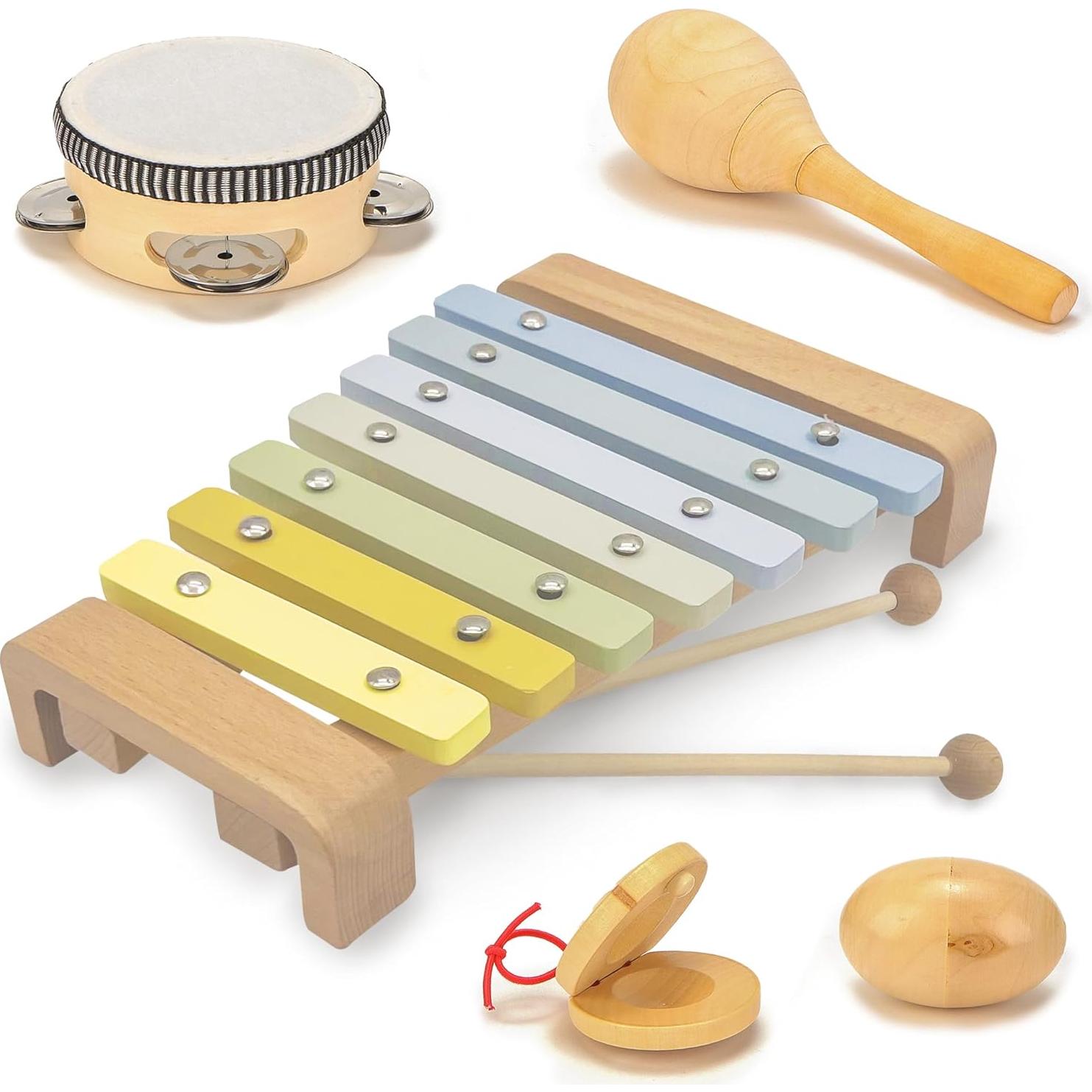 Conjunto de Instrumentos Musicales de Madera L Learning Toy Boxes
