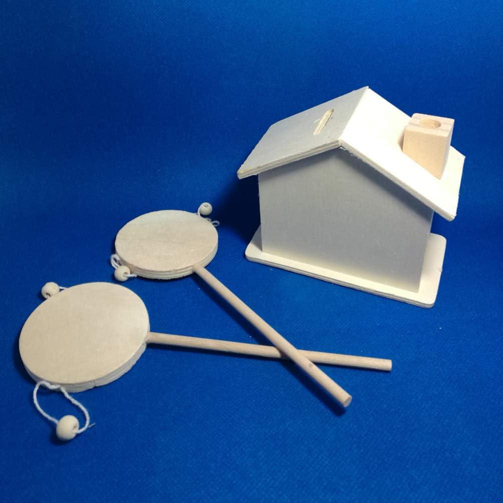 Juguete Musical de Madera EXCEART 6 Piezas Sonajero y Tambor