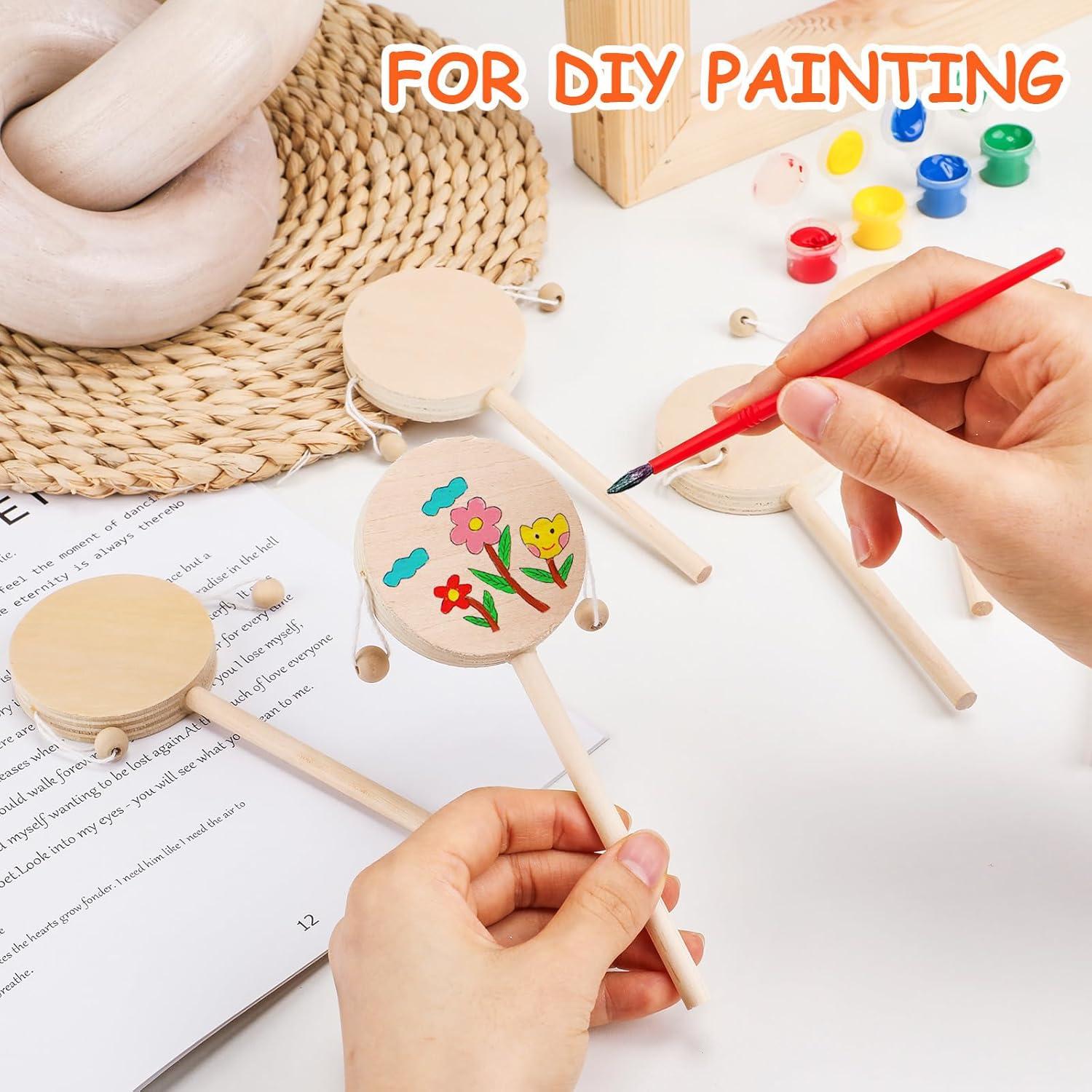 Set de 6 Tambores de Madera DIY ULTNICE para Pintar