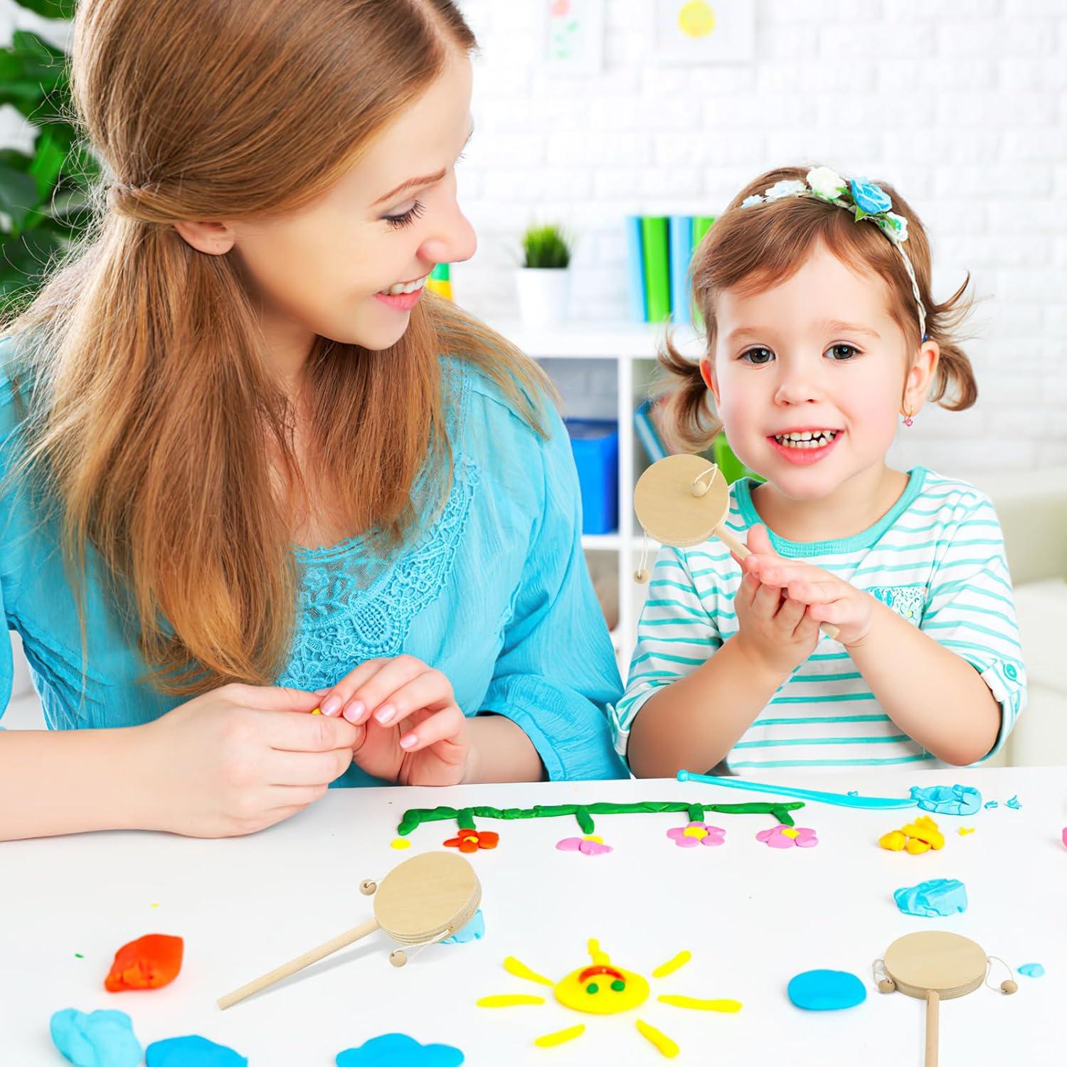 Set de 6 Tambores de Madera DIY ULTNICE para Pintar