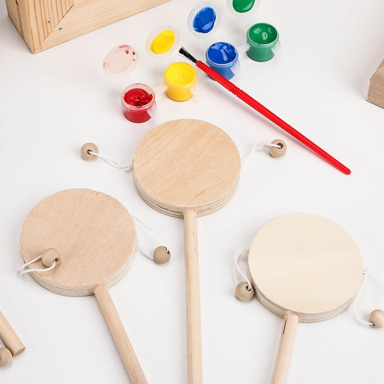 Set de 6 Tambores de Madera DIY ULTNICE para Pintar