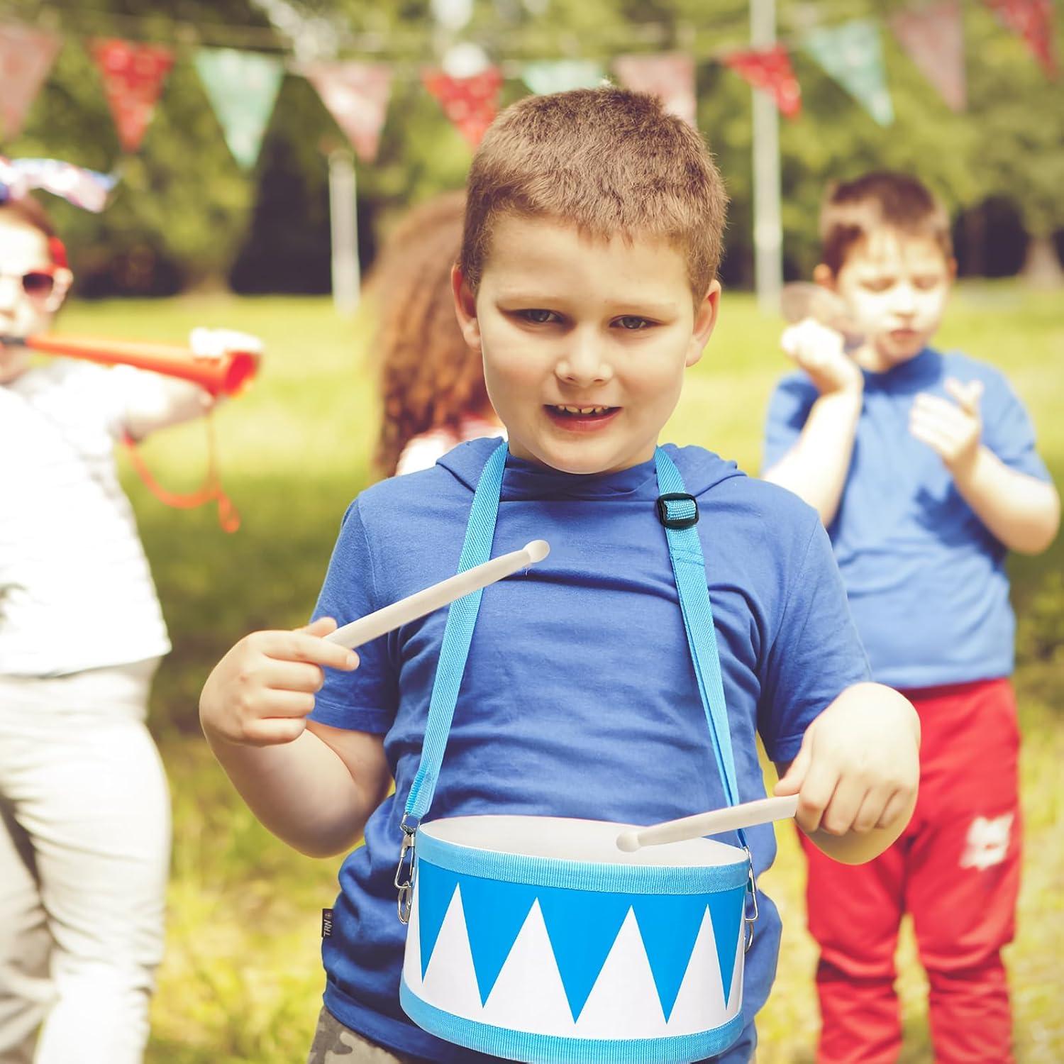 Juego de Tambores de Madera Xeehwb 20 cm con Correa y Baquetas