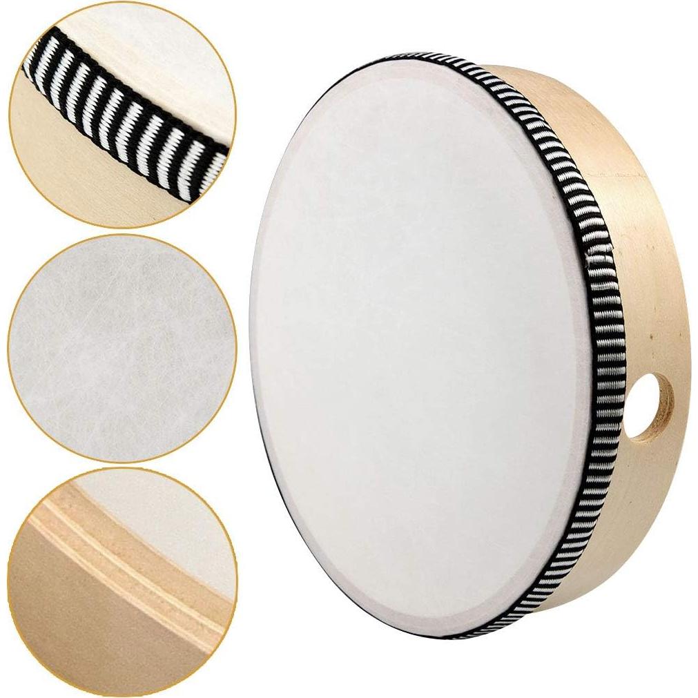 Tambor de Mano Nydotd 10" y 8" con Golpeadores de Madera