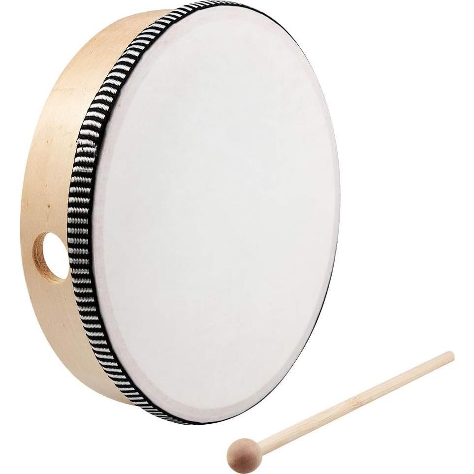 Tambor de Mano Nydotd 10" y 8" con Golpeadores de Madera