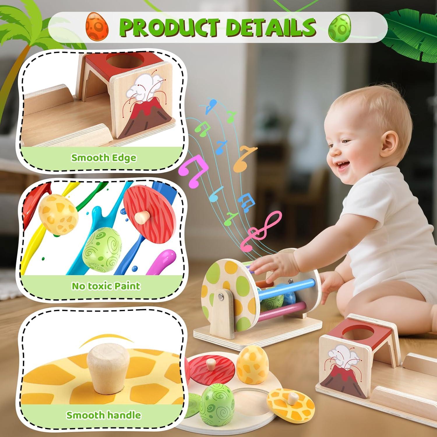 Juego Montessori de Huevo de Dinosaurio de Madera 1-3 Años