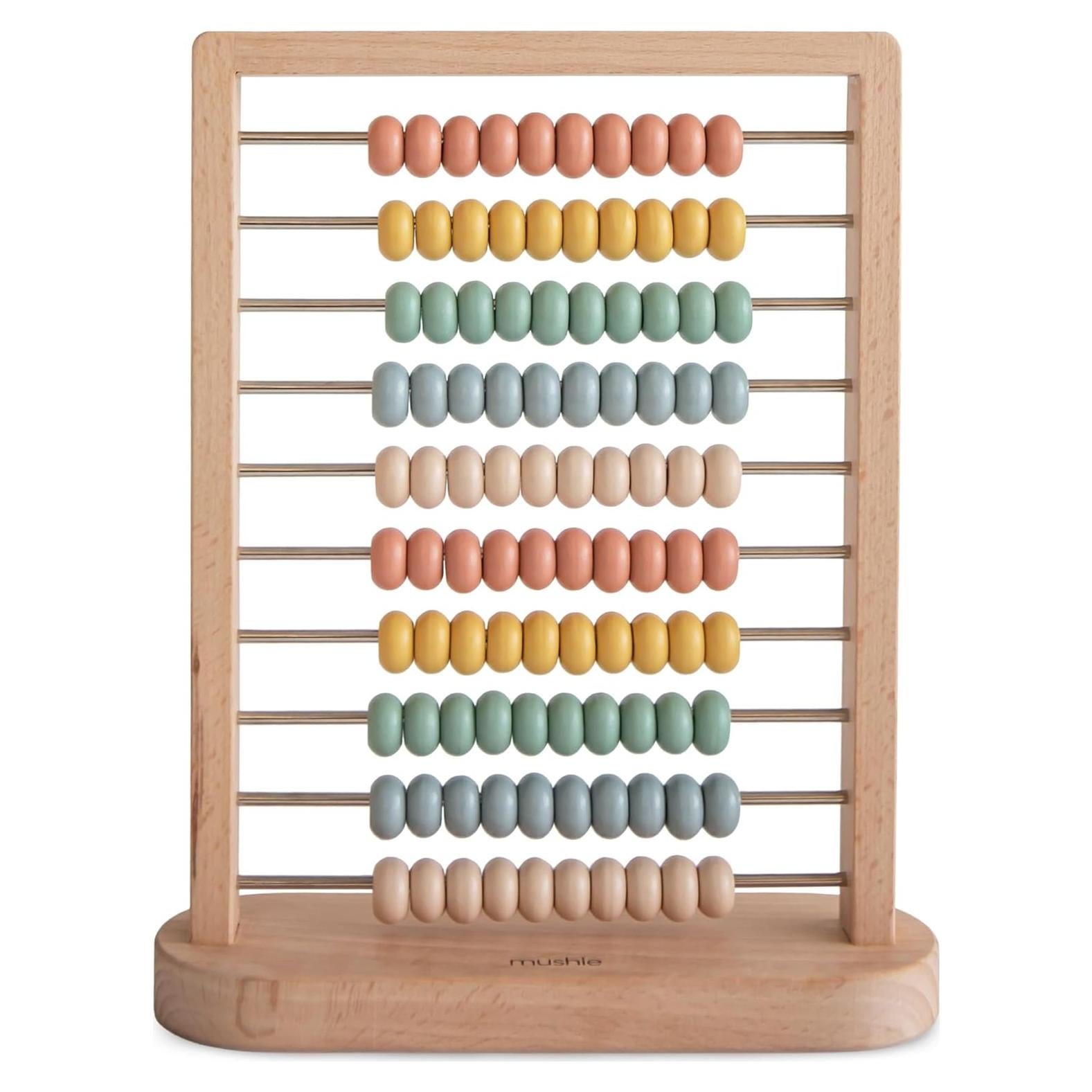 Ábaco de Madera Mushie para Niños 2 Años+ Juguete Educativo