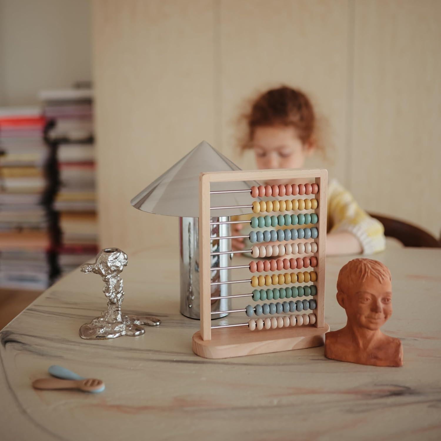 Ábaco de Madera Mushie para Niños 2 Años+ Juguete Educativo