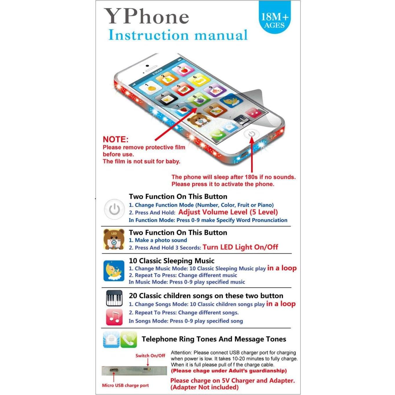 Juguete Teléfono Móvil Musical de Aprendizaje YOYOSTORE