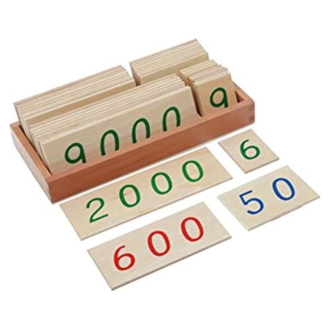 Tarjetas de Números de Madera Adena Montessori 1-9000