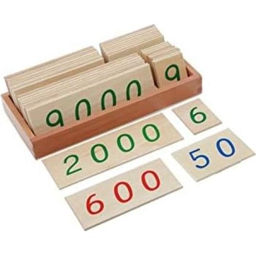 Tarjetas de Números de Madera Adena Montessori 1-9000