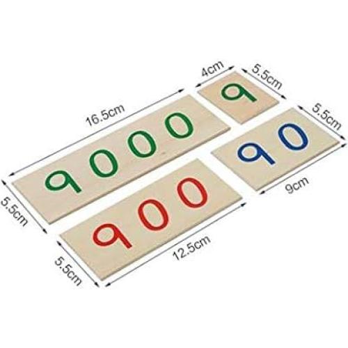 Tarjetas de Números de Madera Adena Montessori 1-9000