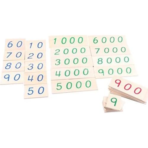 Tarjetas de Números de Madera Adena Montessori 1-9000
