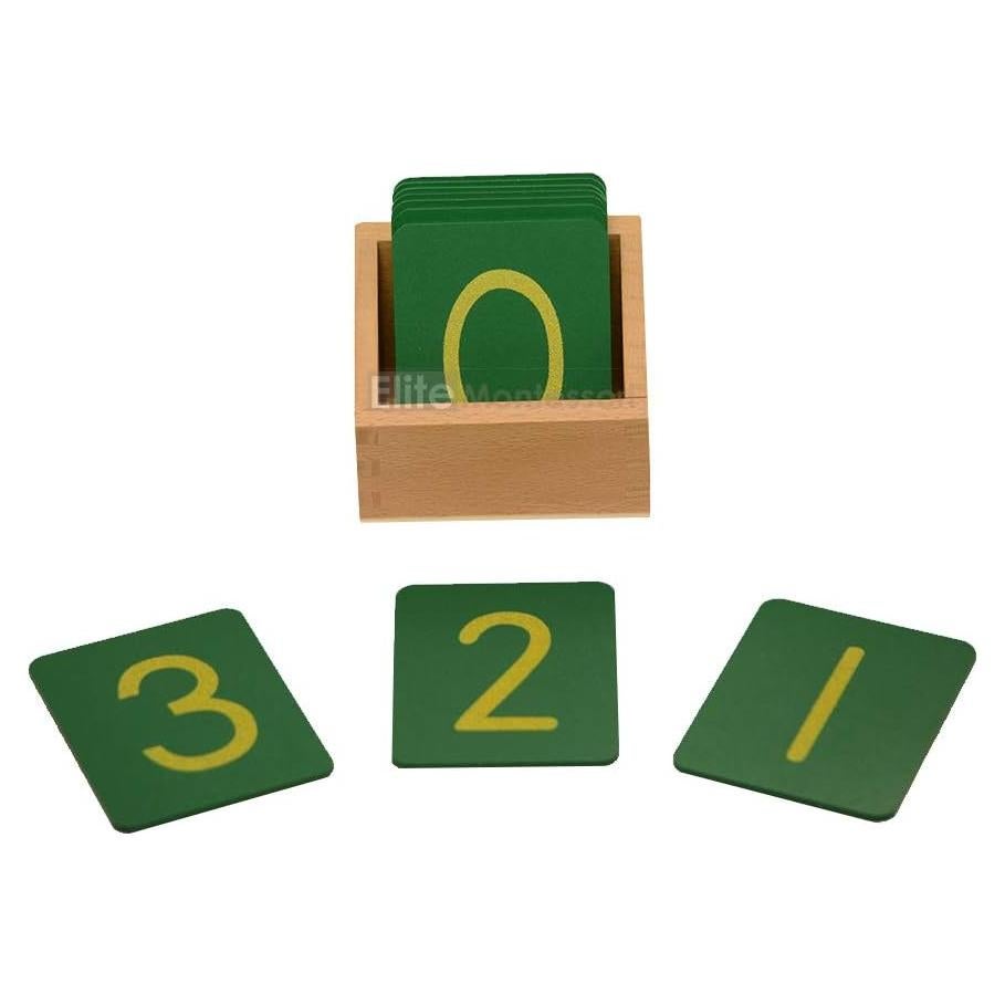 Números de Lija Montessori Elite 0-9 en Caja de Madera