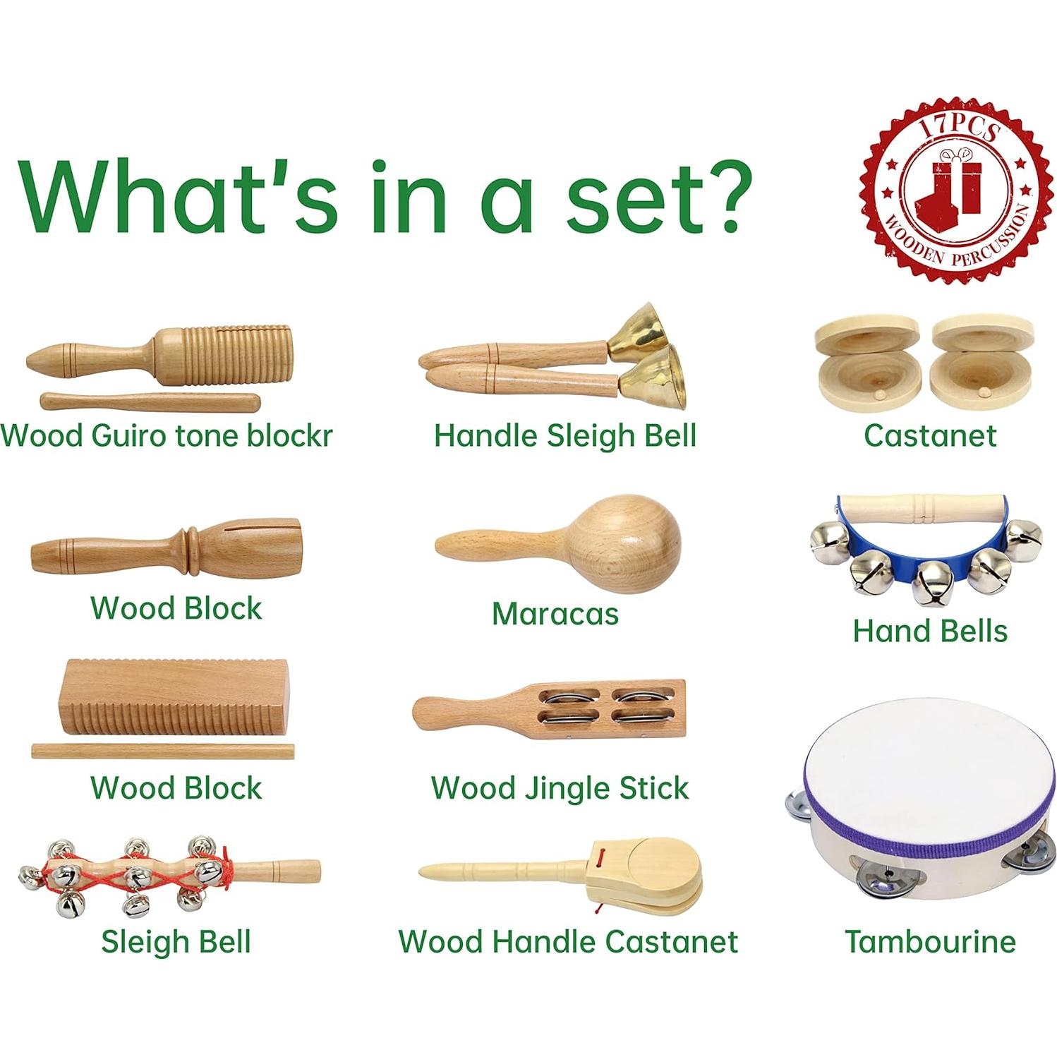 Set de Percusión de Madera Ecológica Crafteem para Niños