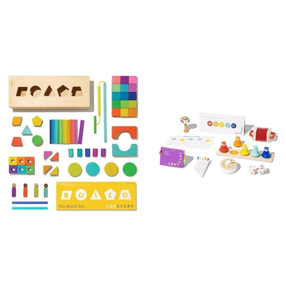 Lovevery Conjunto de Bloques y Música para Niños 70 Piezas