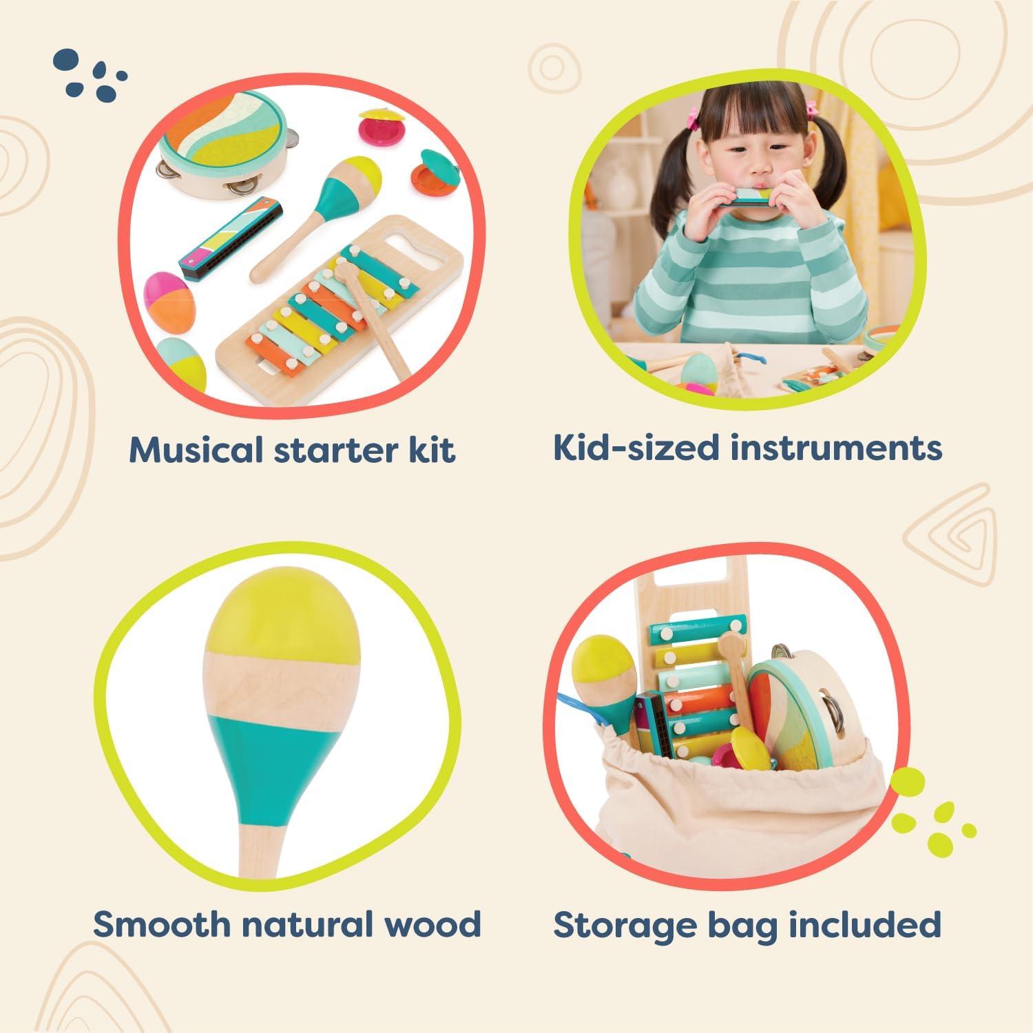 Set de Instrumentos Musicales de Madera B. toys - 9 Piezas