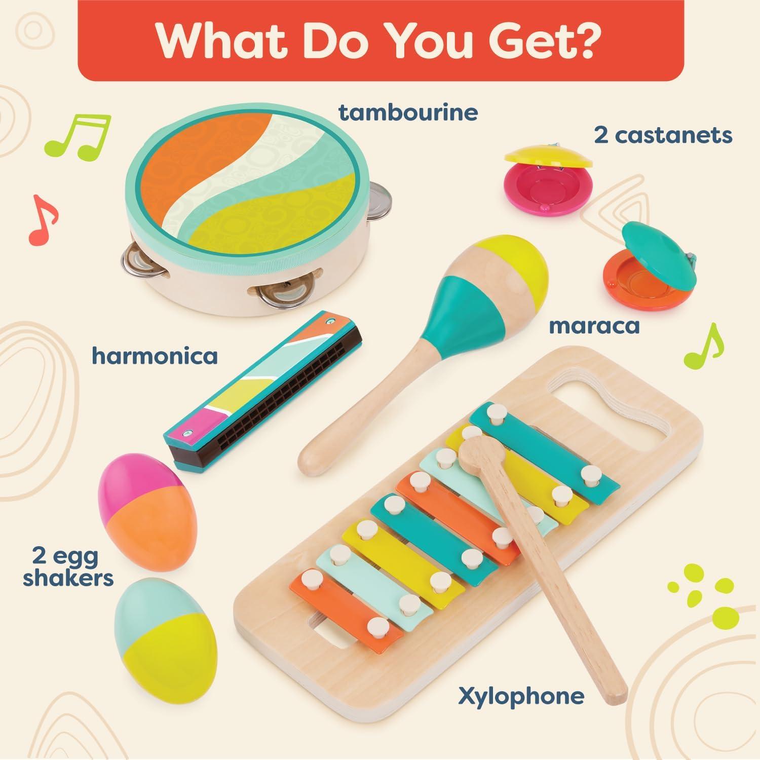 Set de Instrumentos Musicales de Madera B. toys - 9 Piezas