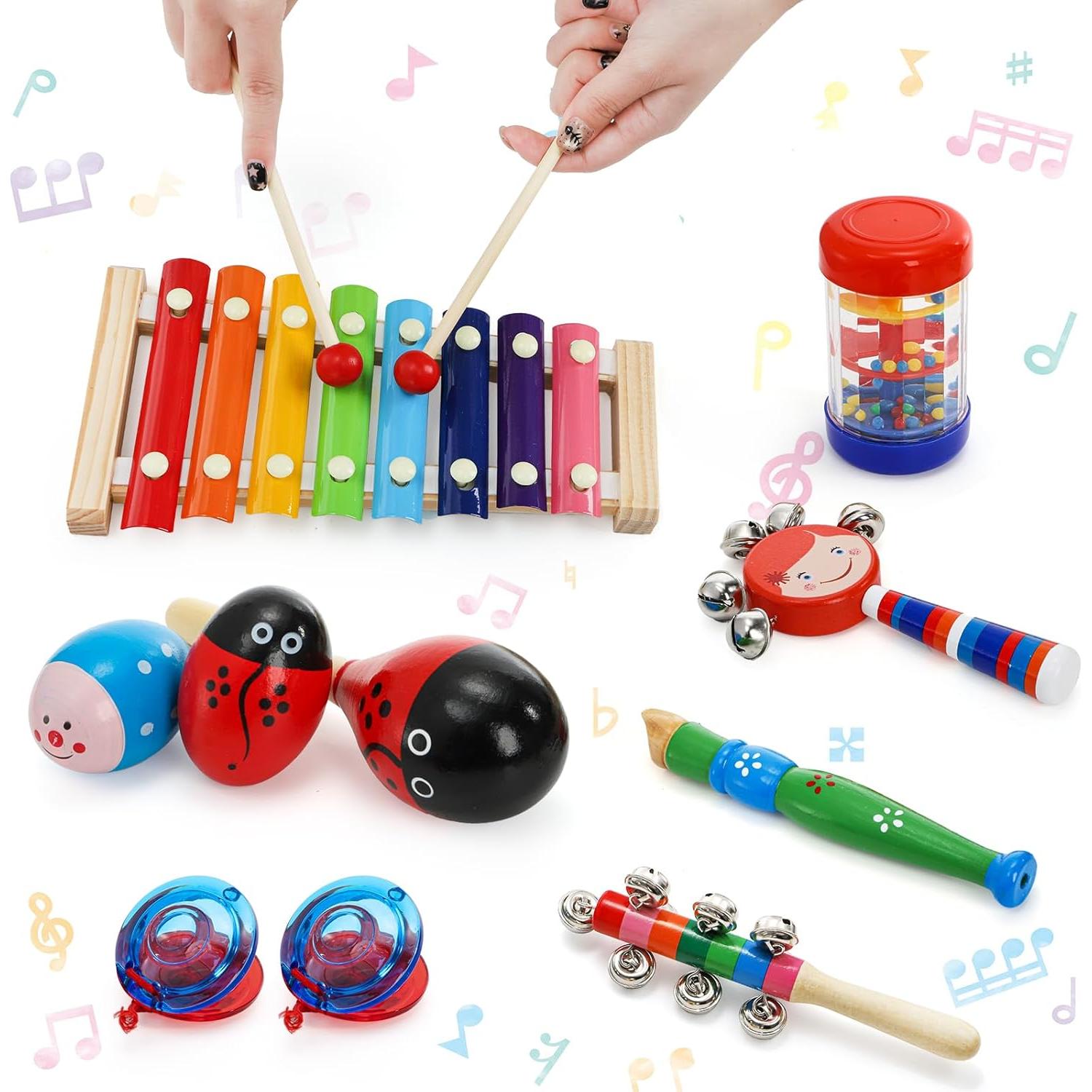 Set de Instrumentos Musicales de Madera Yopay 25 Piezas