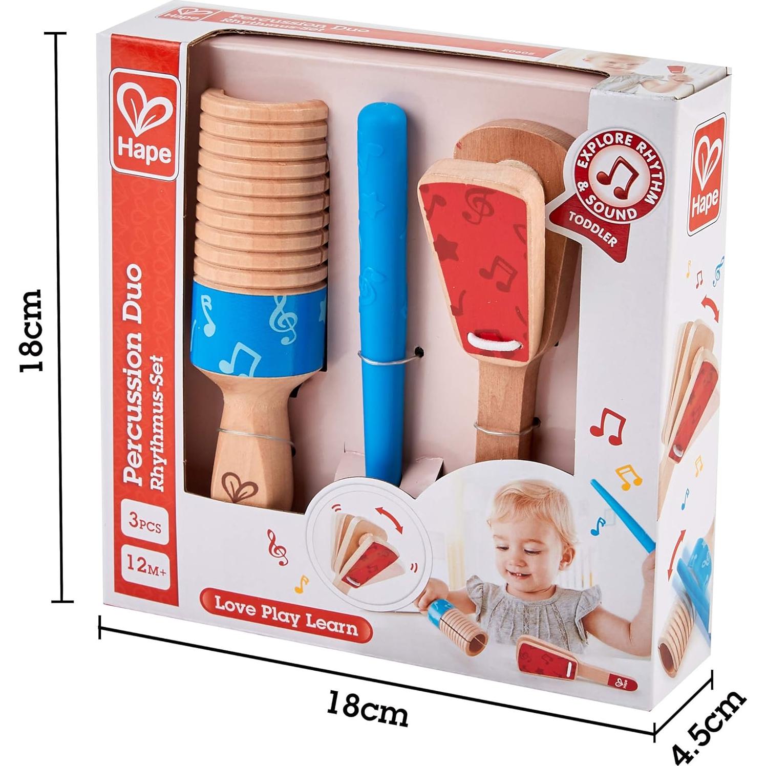 Juego de Instrumentos Musicales de Madera Hape - Clapper y Guiro