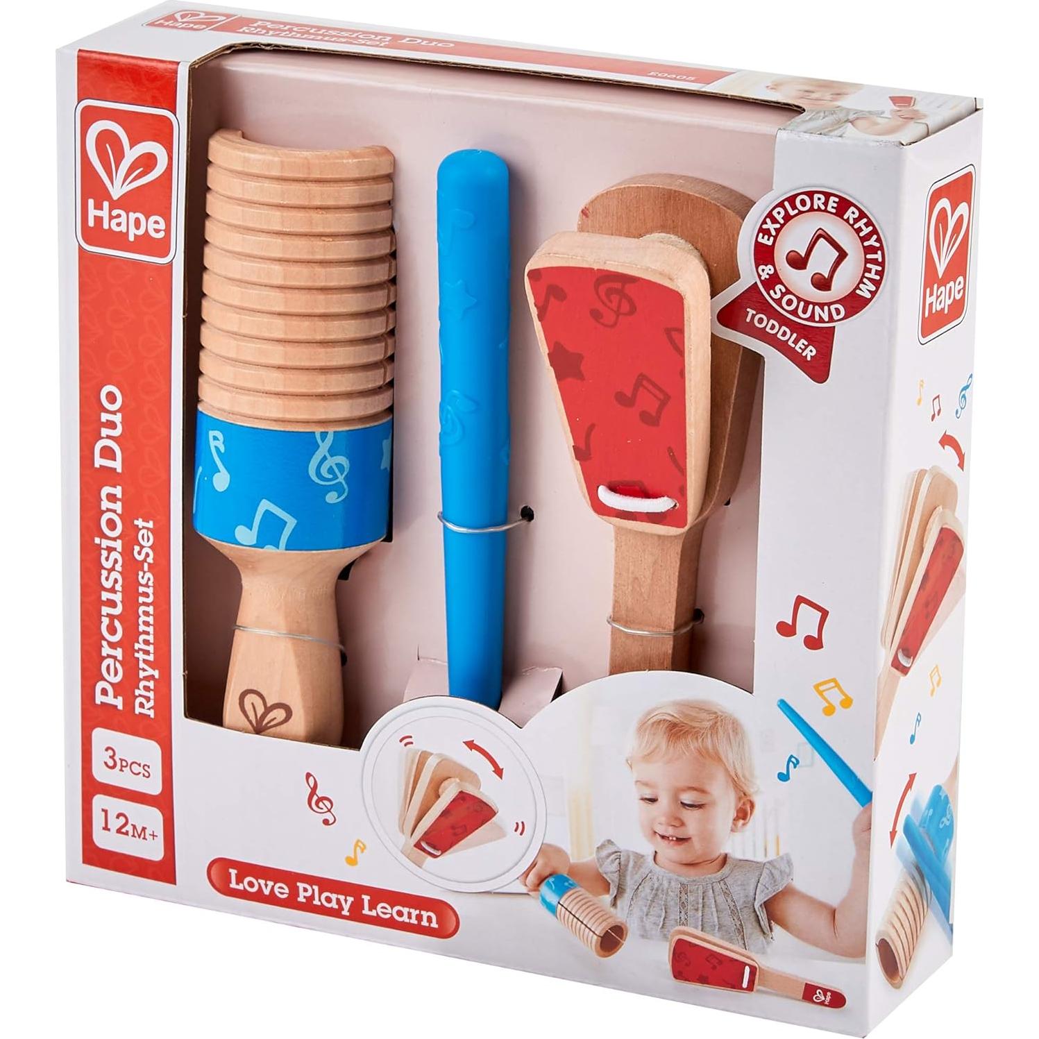 Juego de Instrumentos Musicales de Madera Hape - Clapper y Guiro