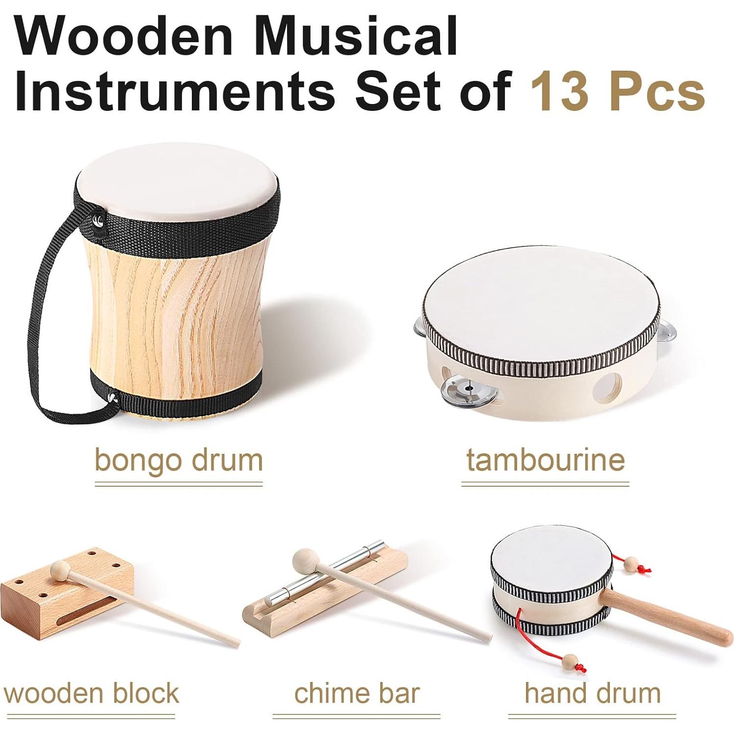 Conjunto de Instrumentos Musicales Chumia 13 Pcs Madera Educativos