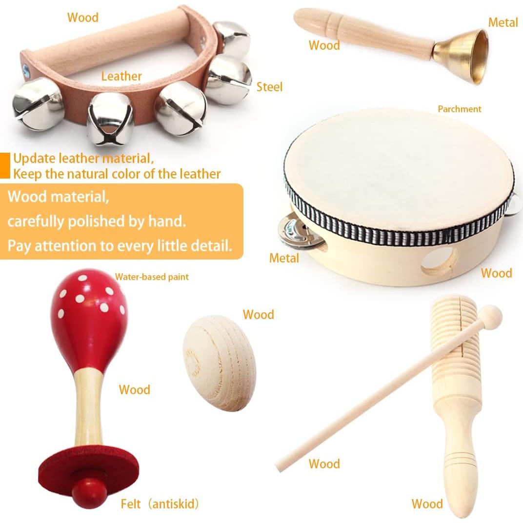 Juego de Instrumentos Musicales de Madera Benelet 9 Piezas