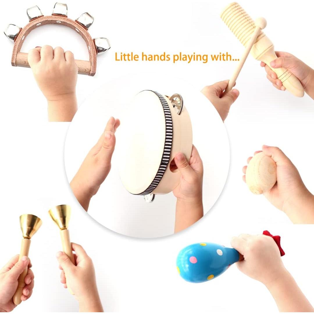 Juego de Instrumentos Musicales de Madera Benelet 9 Piezas