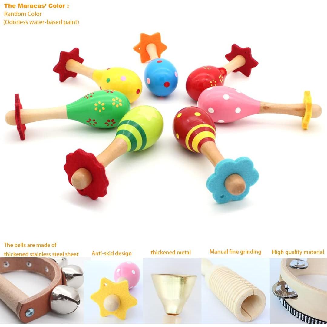 Juego de Instrumentos Musicales de Madera Benelet 9 Piezas