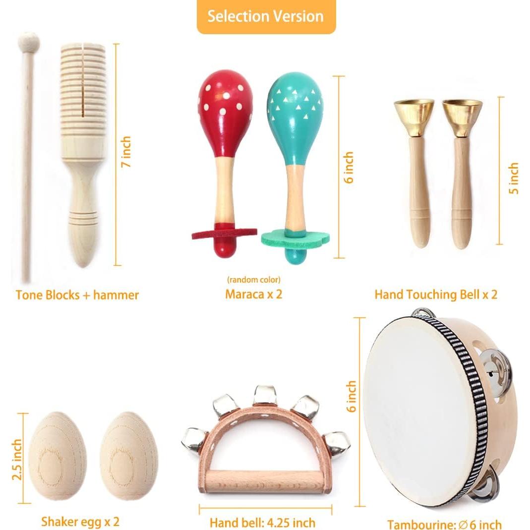 Juego de Instrumentos Musicales de Madera Benelet 9 Piezas