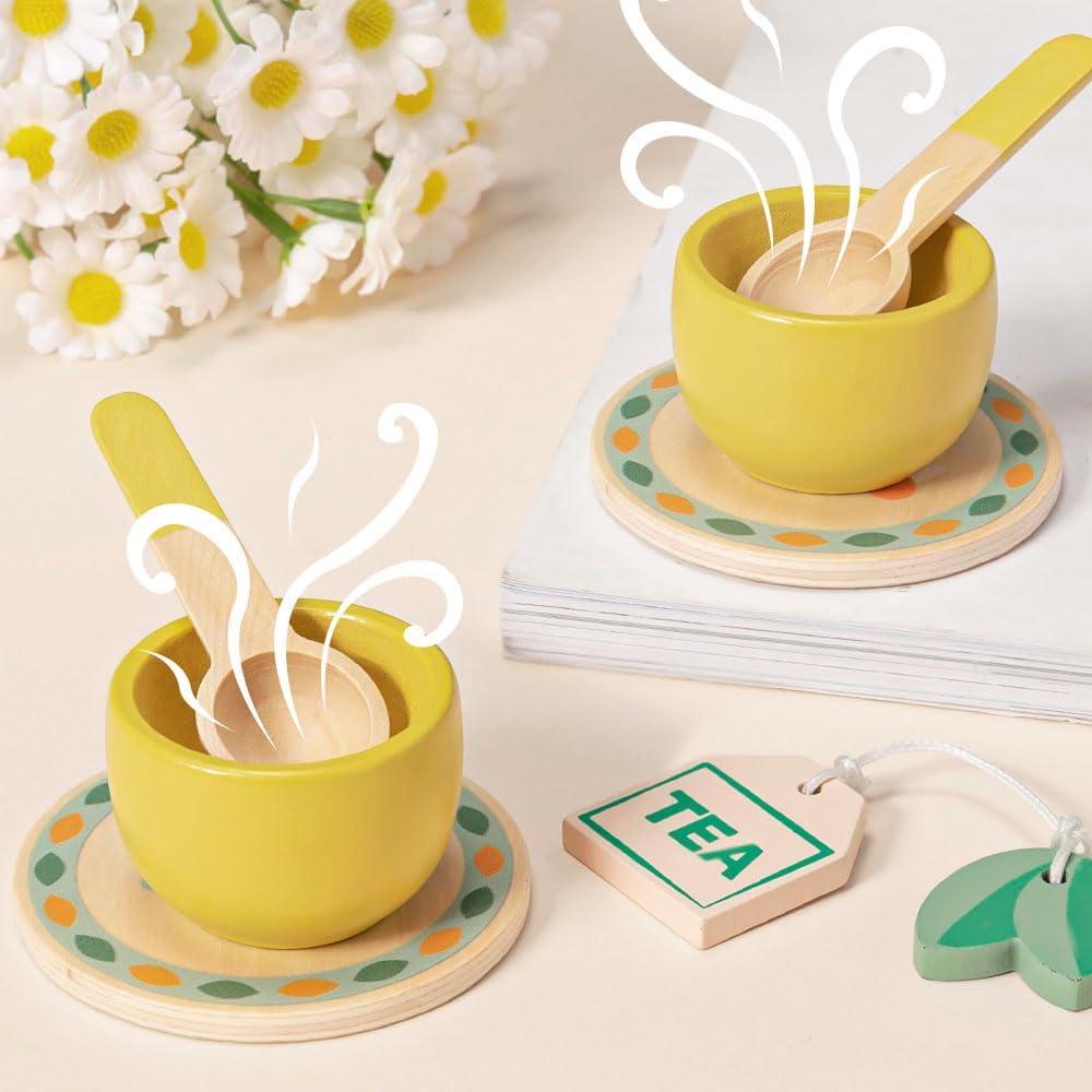 Juego de Té de Madera Toyssa para Niñas 3 a 5 Años
