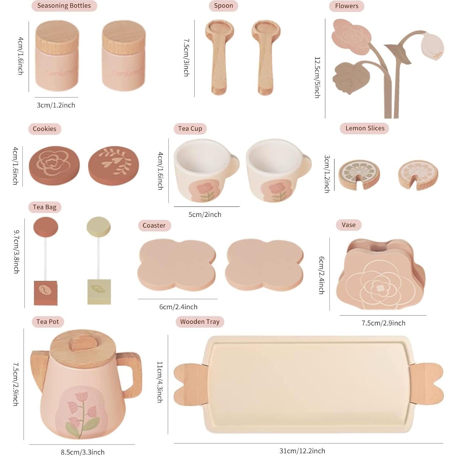 Juego de Imaginación Montessori para Niñas - Té y Maquillaje