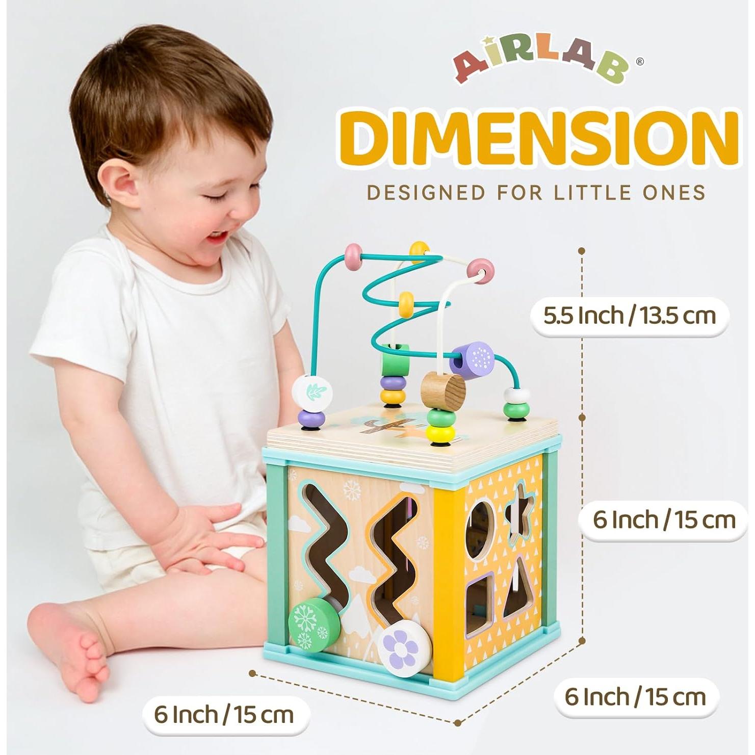 Juego de Té de Madera Montessori con Cubo de Actividades