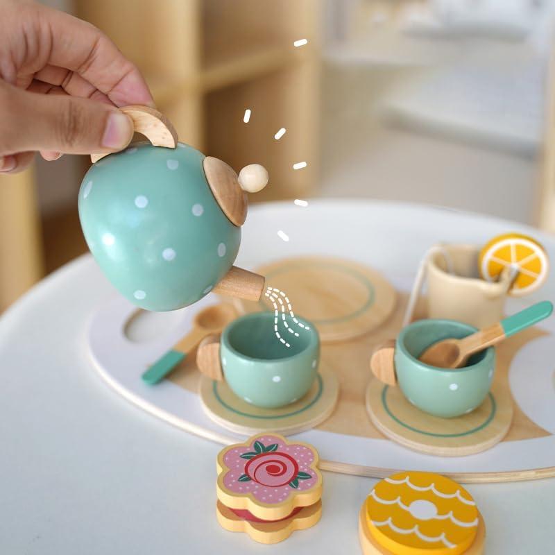 Juego de Té de Madera Golden Age para Niños 3+ Años