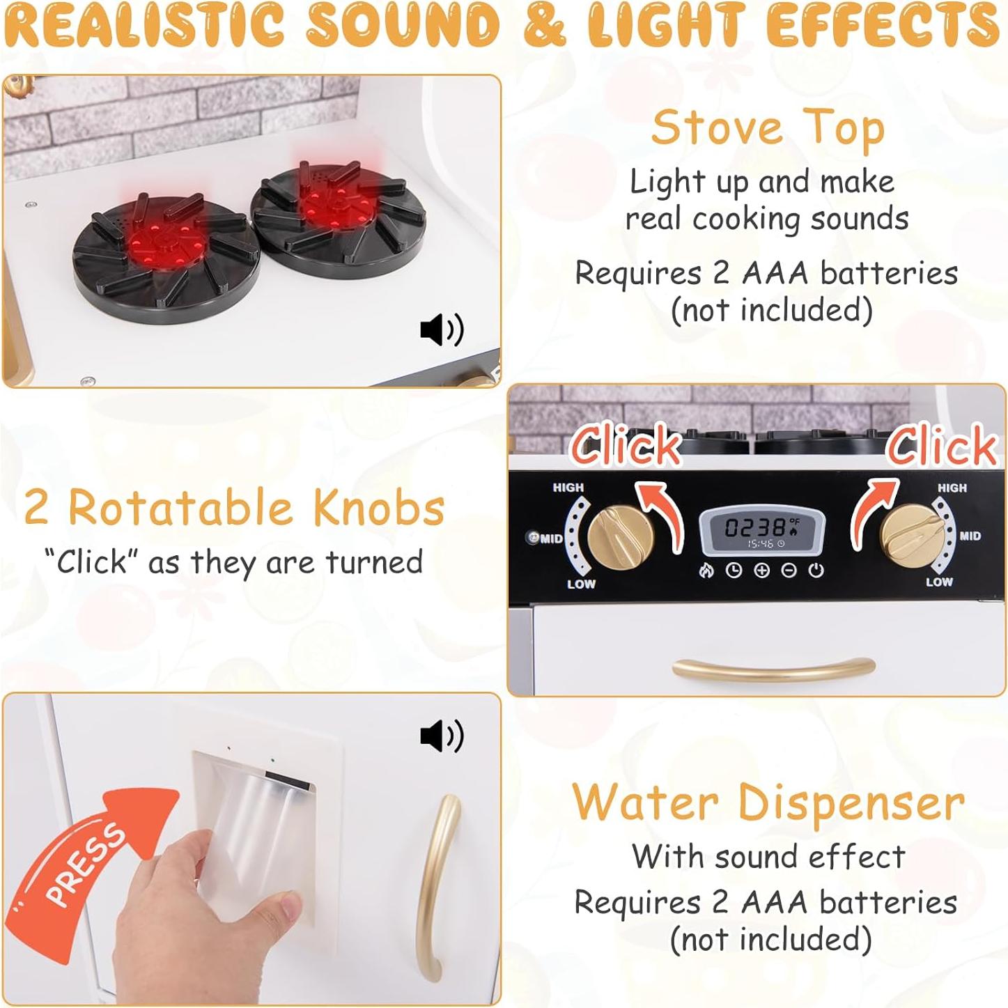 Cocina de Juguete Costzon para Niños con Luz y Sonido 99 cm