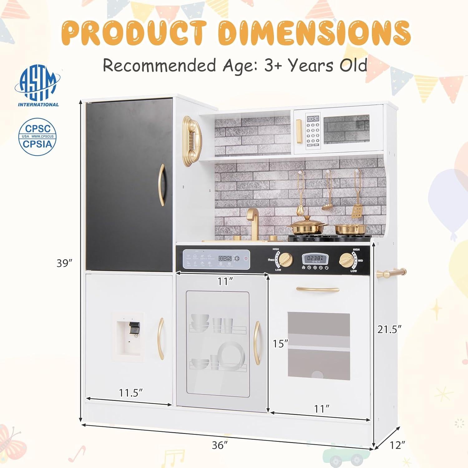 Cocina de Juguete Costzon para Niños con Luz y Sonido 99 cm