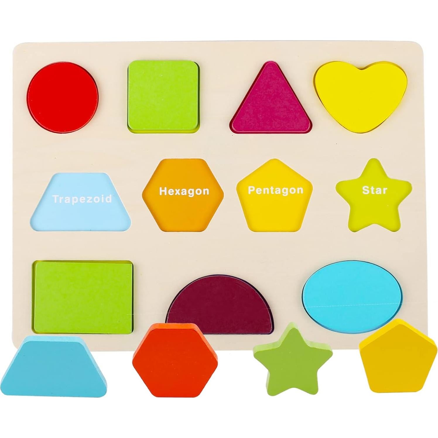 Rompecabezas de Madera Voamuw para Niños 3-5 Años - Letras, Números y Formas