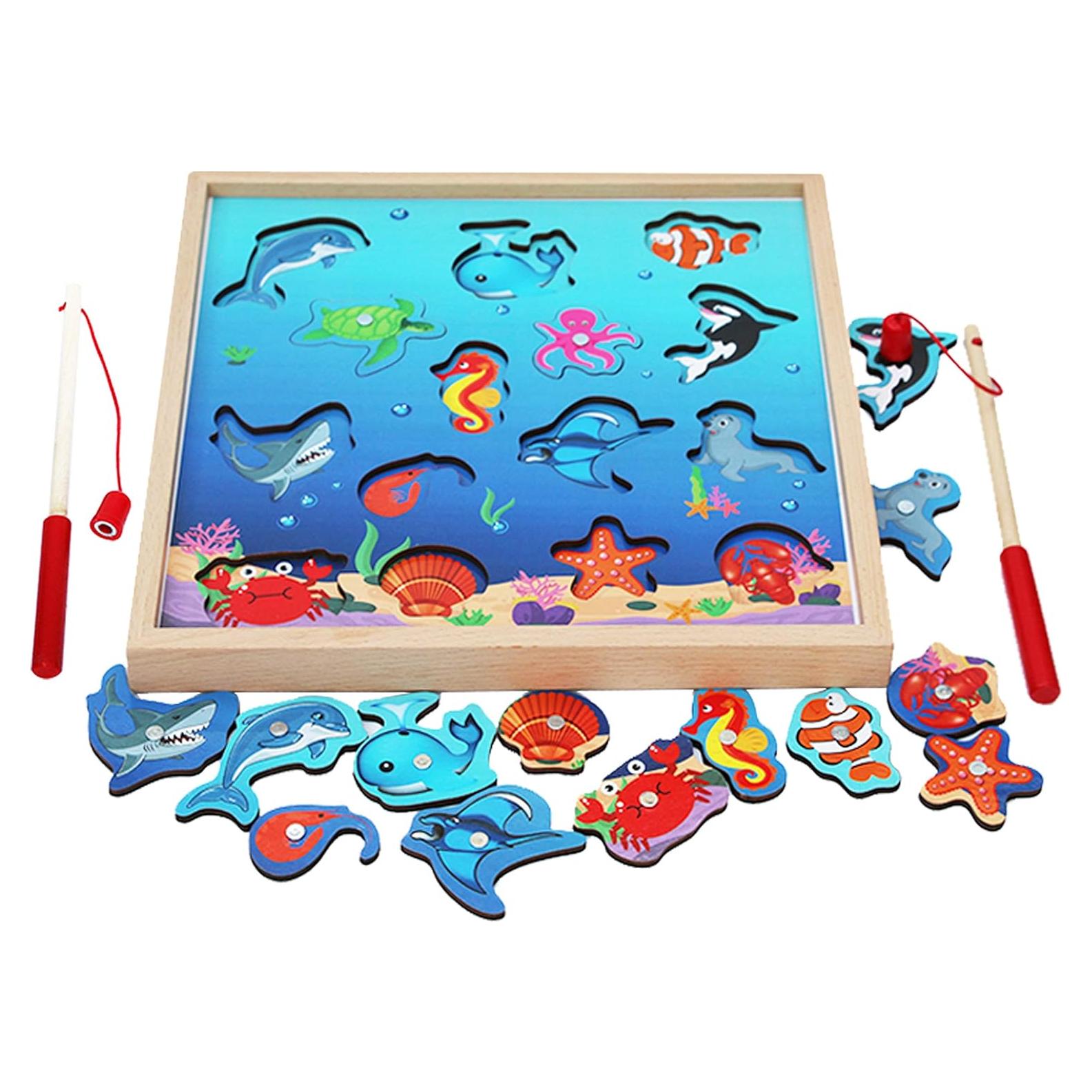 Juego de Pesca Magnética de Madera TOWO - Criaturas Marinas