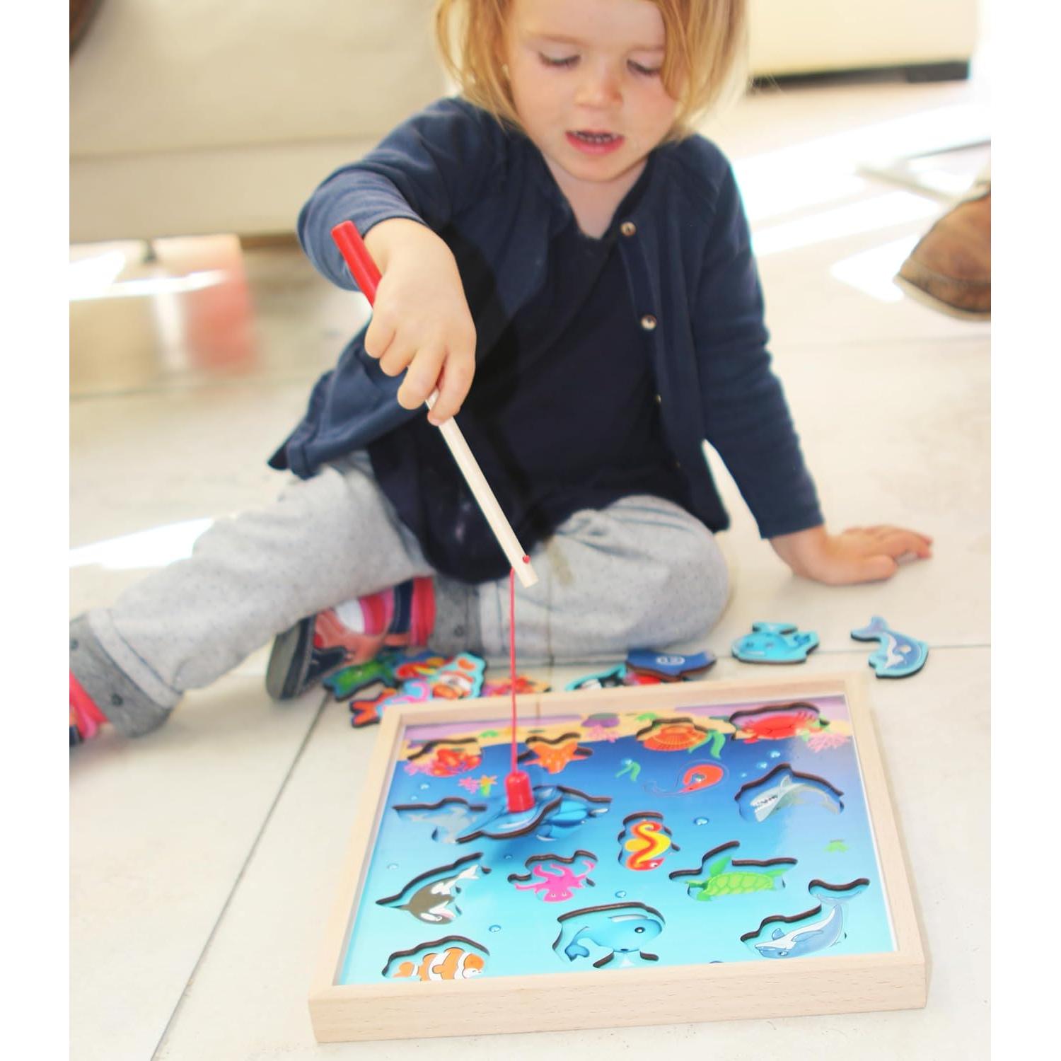 Juego de Pesca Magnética de Madera TOWO - Criaturas Marinas