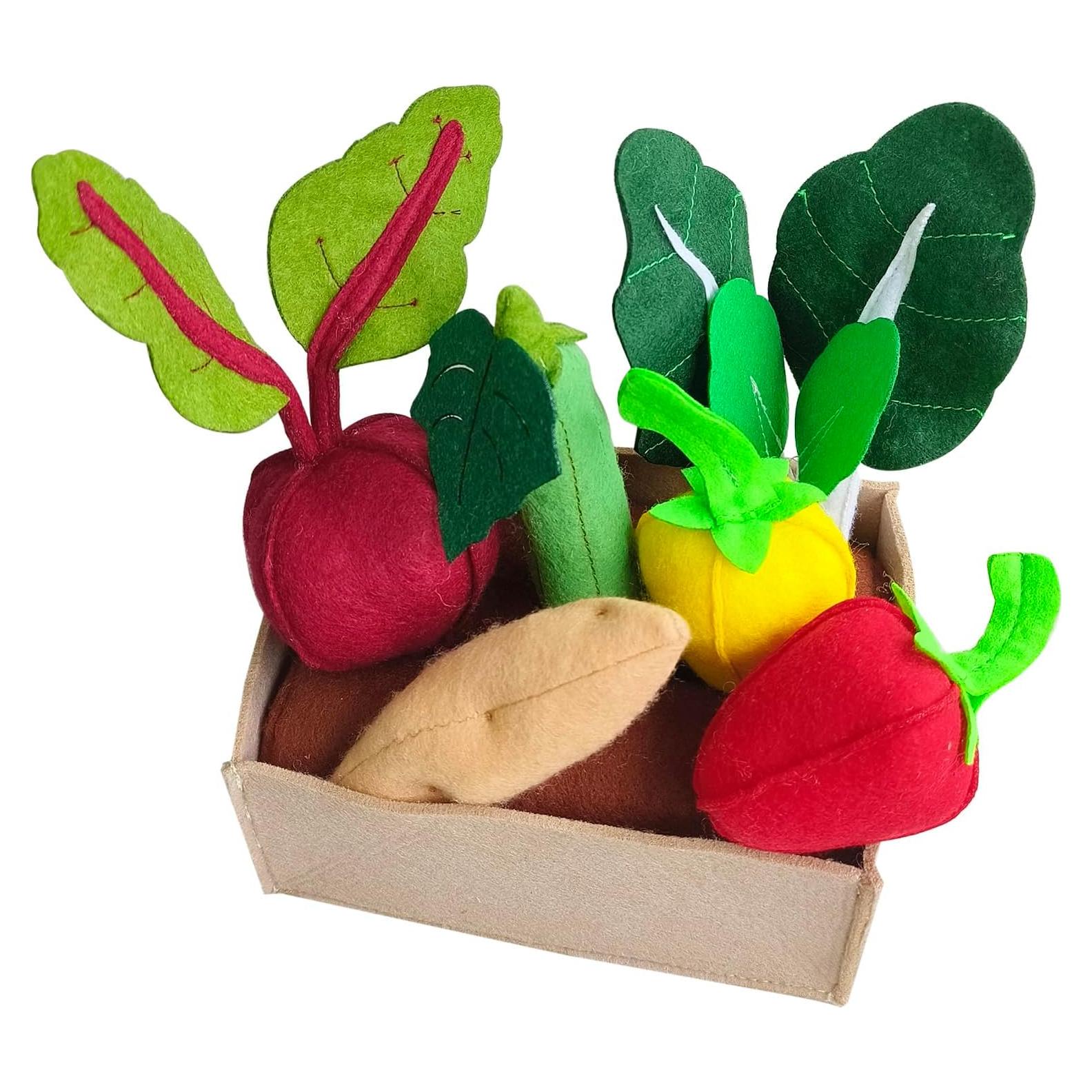Juego de Verduras de Fieltro Montessori Qimiao - 9 Piezas