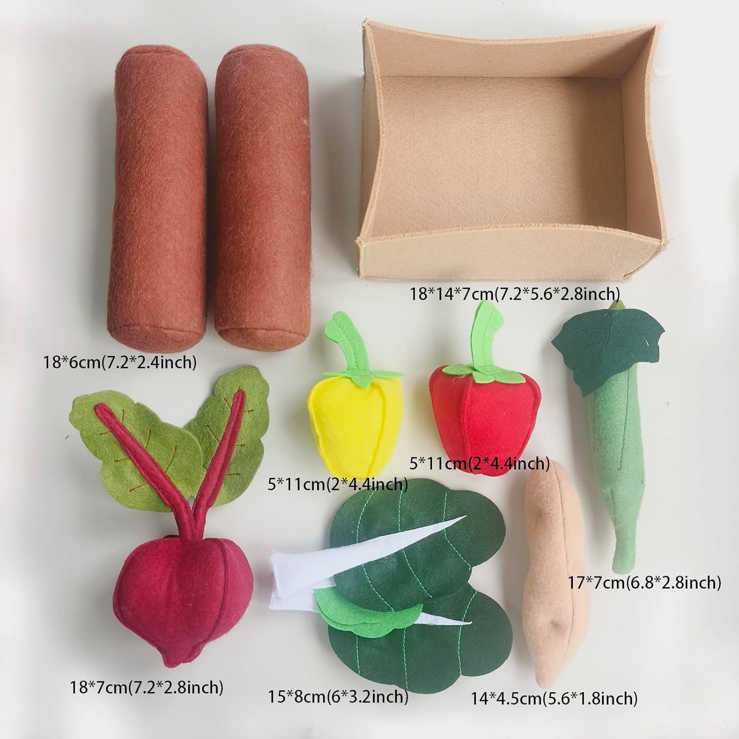 Juego de Verduras de Fieltro Montessori Qimiao - 9 Piezas