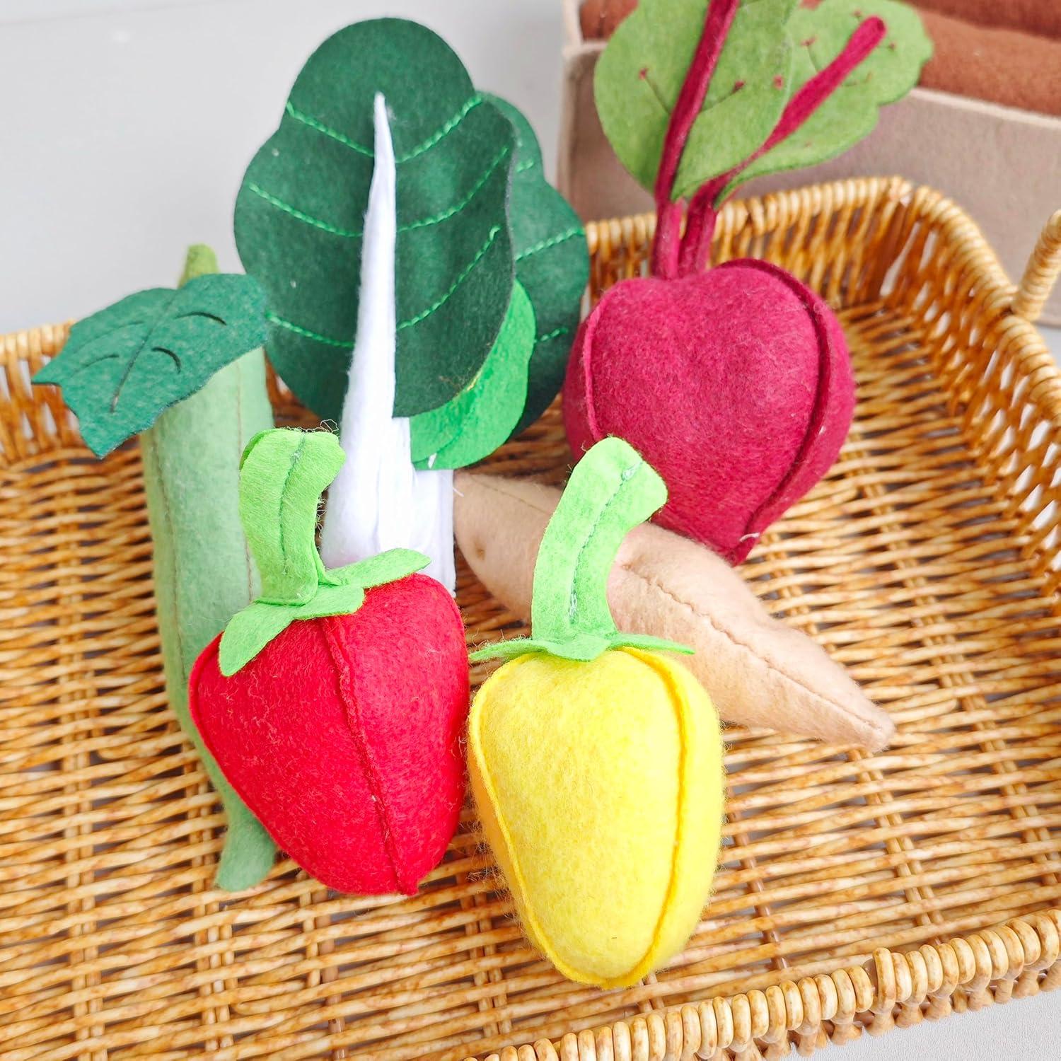 Juego de Verduras de Fieltro Montessori Qimiao - 9 Piezas