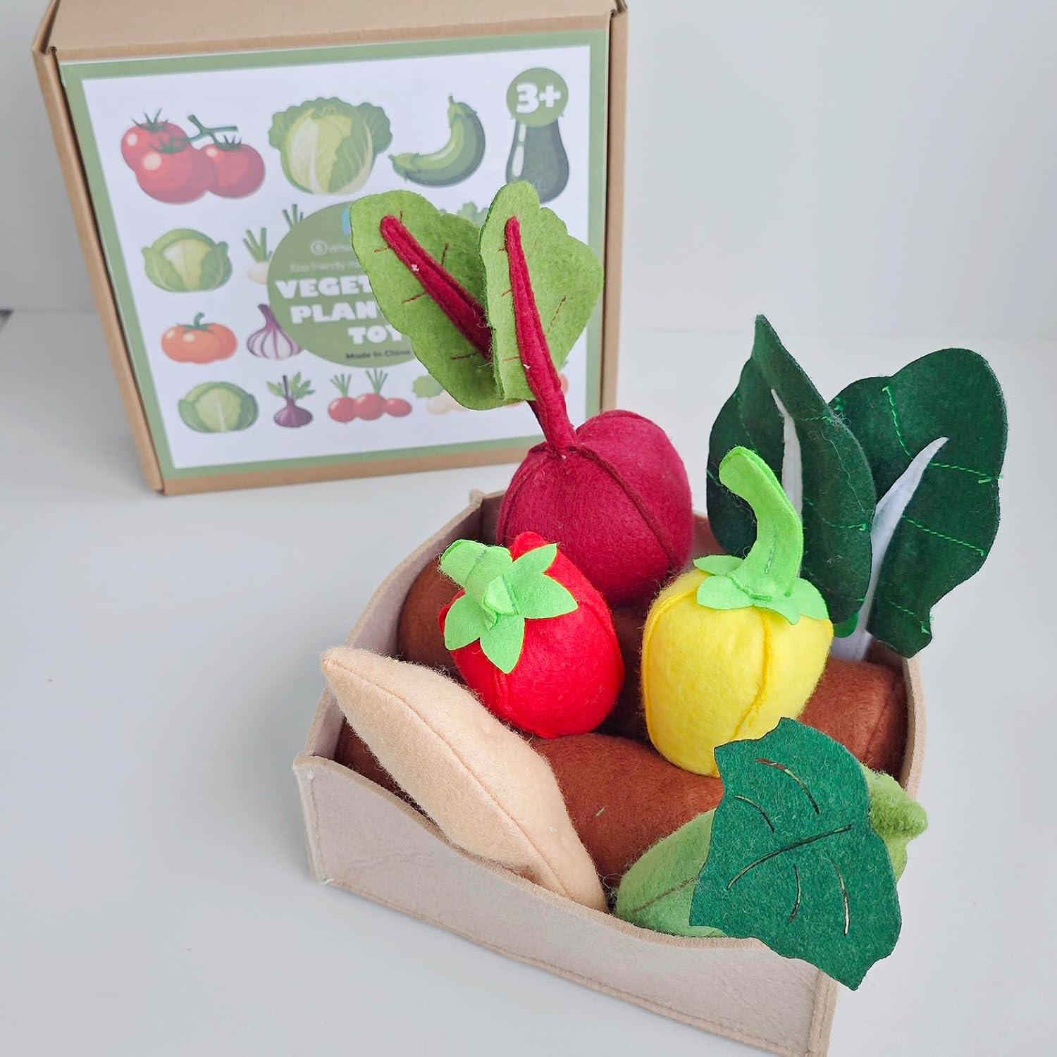 Juego de Verduras de Fieltro Montessori Qimiao - 9 Piezas
